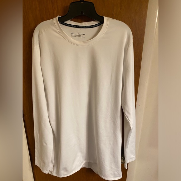 NWT Men’s UA Coldgear White Knit Tee Long Sleeve size XXL - Picture 1 of 14